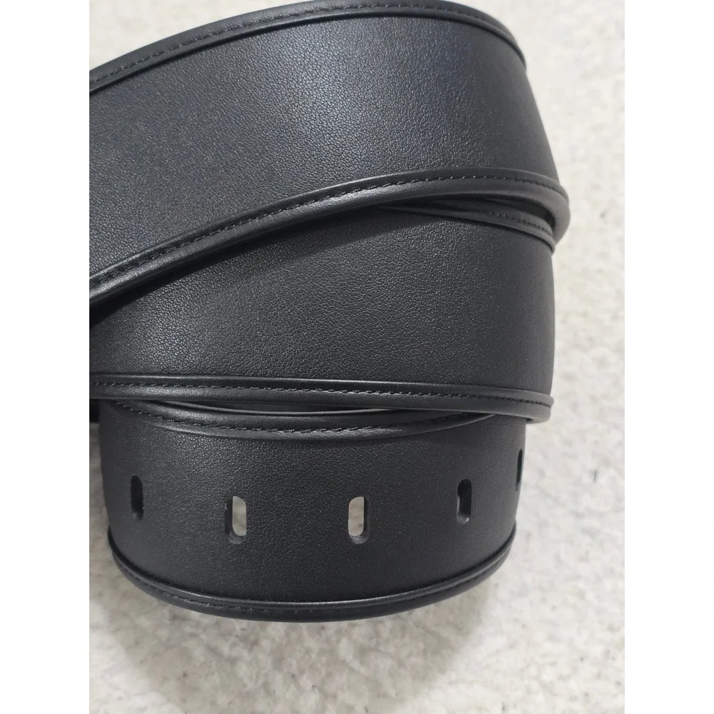 Cabi Black Genuine Leather Wide Waist‎ Belt Gold Buckle Size Large 4803